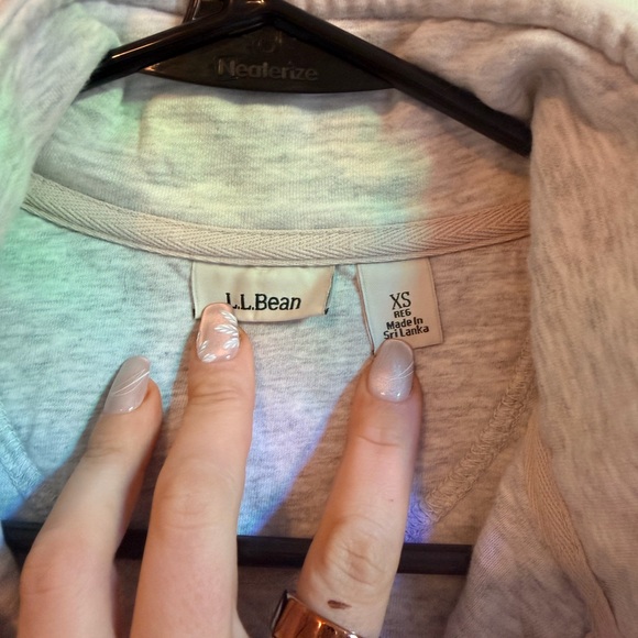 L. L. Bean Gray Quilted Pullover Quarter Zip Sweater XS - Picture 10 of 10